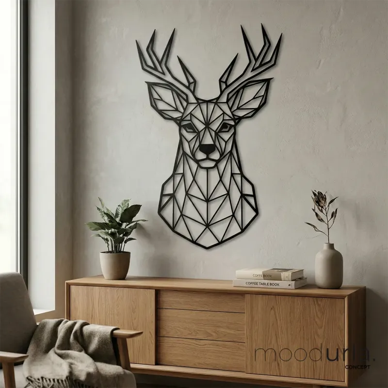 Geyik Figürü Lazer Kesim Duvar Tablosu