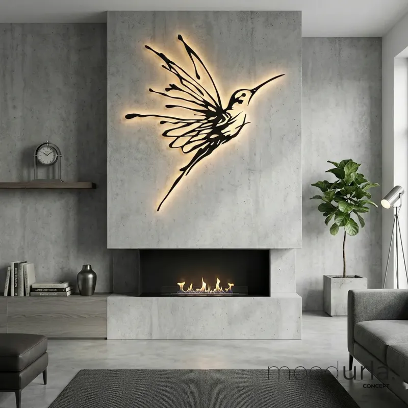 Kuş Figürü Lazer Kesim Duvar Tablosu